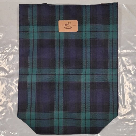 Waterproof Green Plaid Large Tote Shoulder Bag Travel Purse - Picture 9 of 14